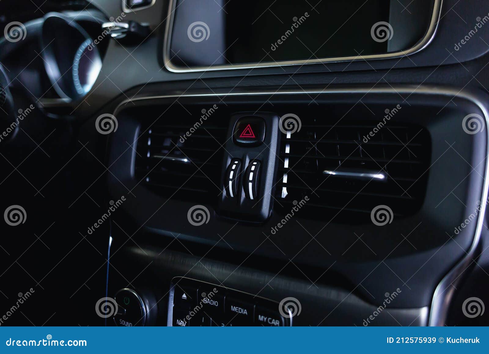 Ventilation Vents with Air Flow Deflectors and Car Emergency Lights