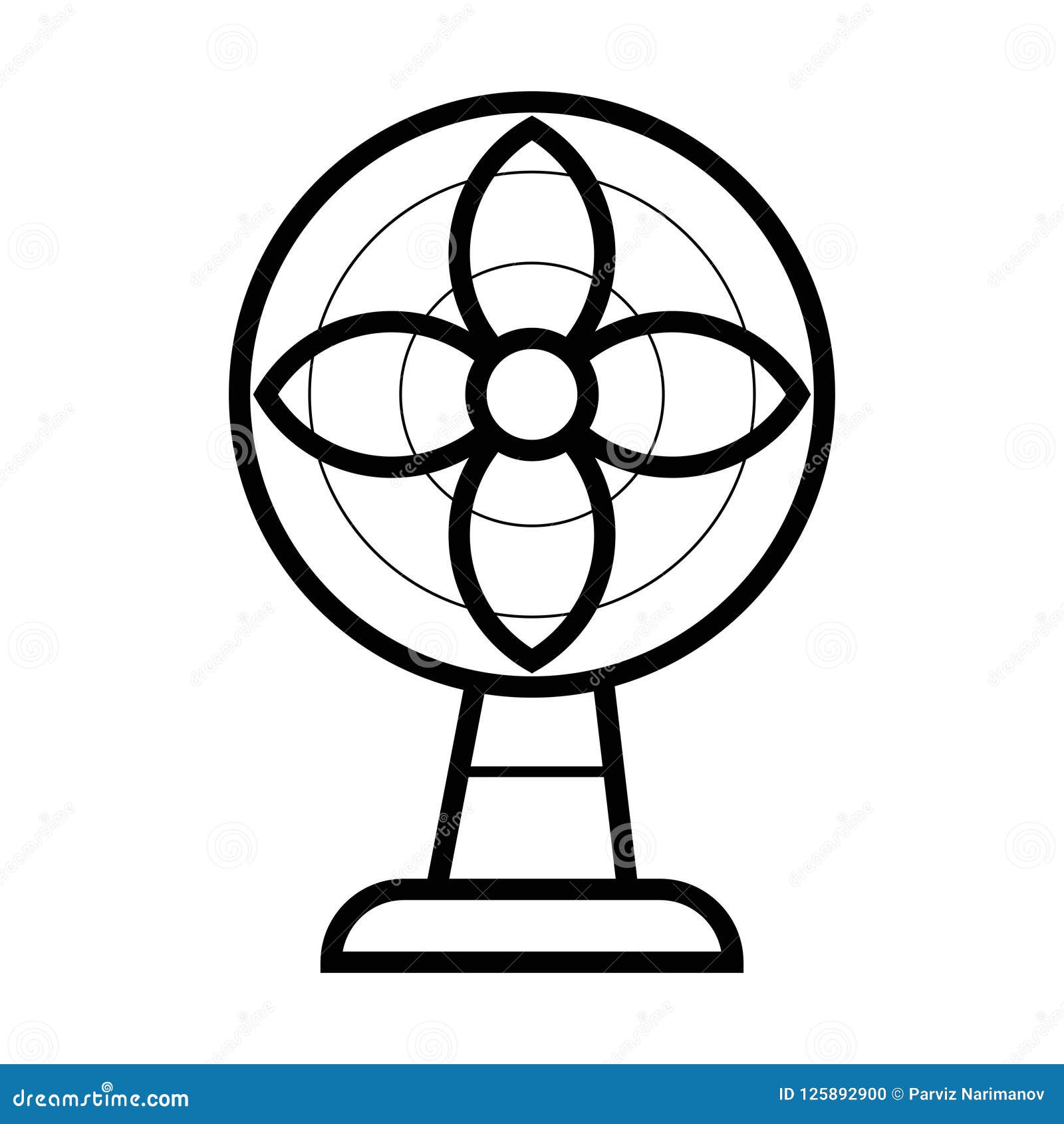 Ventilatorikone Entwurfsillustration der Ventilatorvektorikone. Ventilatorikone Umreißen Sie Illustration der Ventilatorvektorikone für Netz
