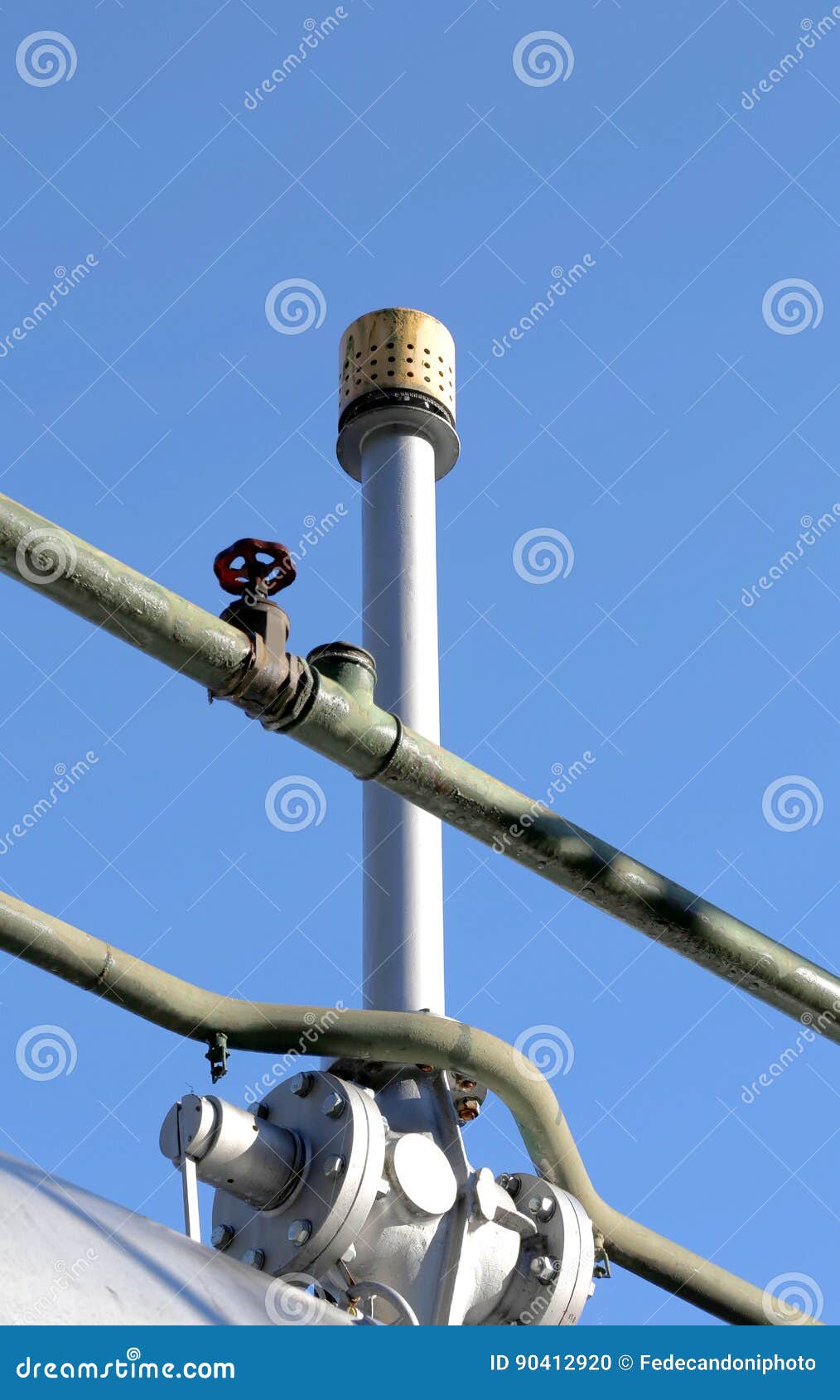 Vents of an Air Vent Above the Big Tank of Methane Gas of the Fl Stock