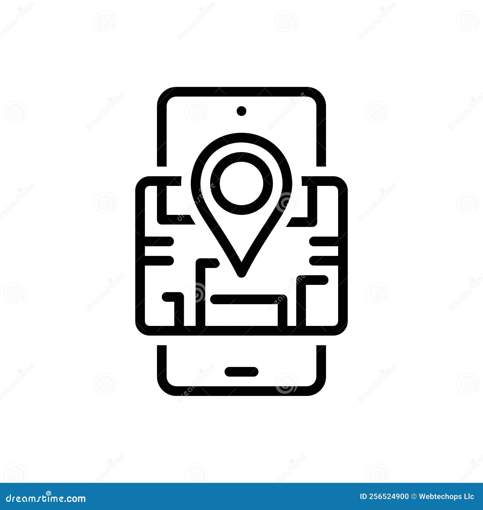 black line icon for venue, mobile and locale