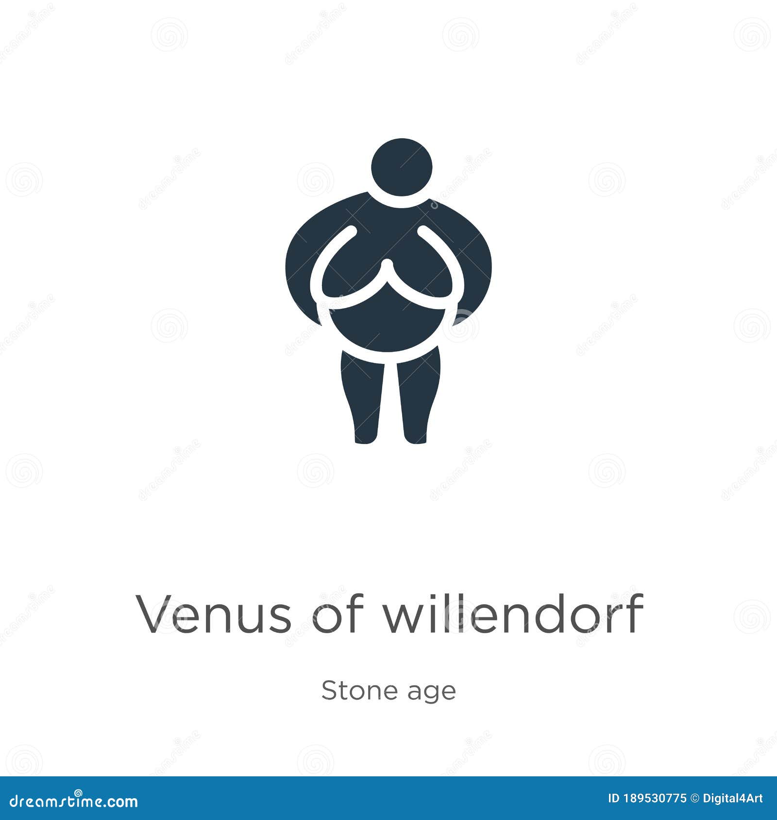 venus of willendorf icon . trendy flat venus of willendorf icon from stone age collection  on white background.