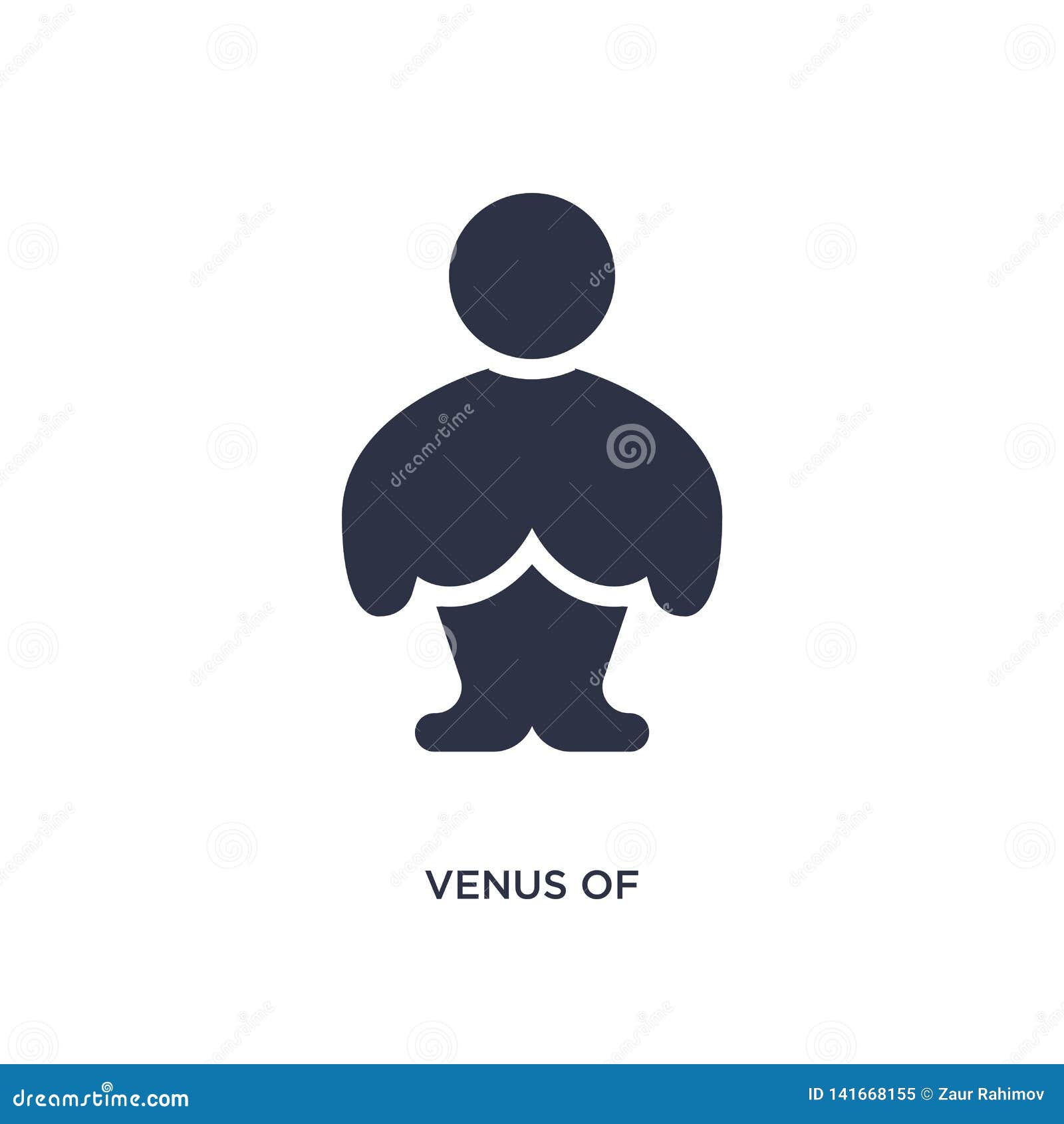 venus of willendorf icon on white background. simple   from stone age concept