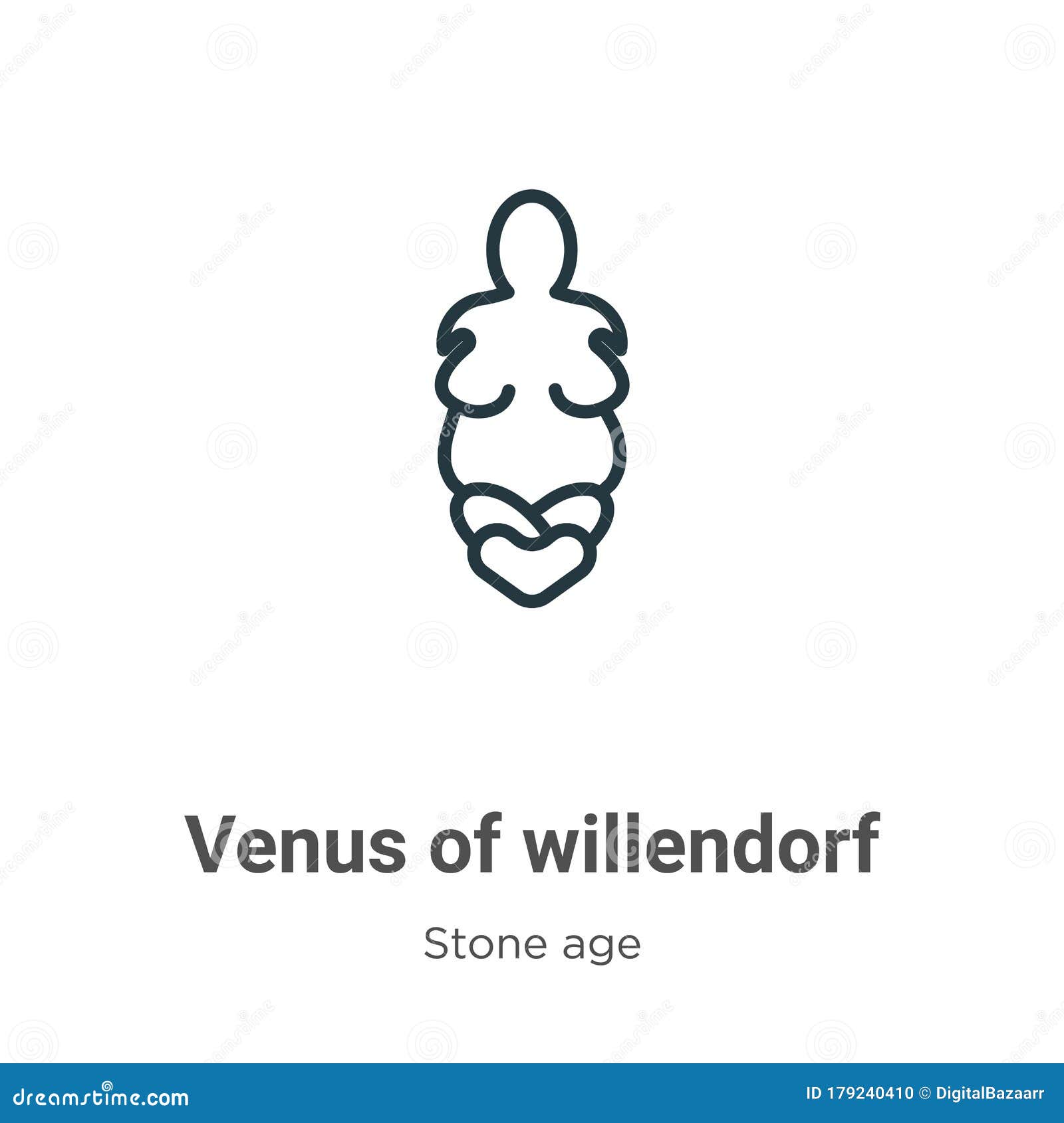 venus of willendorf outline  icon. thin line black venus of willendorf icon, flat  simple   from
