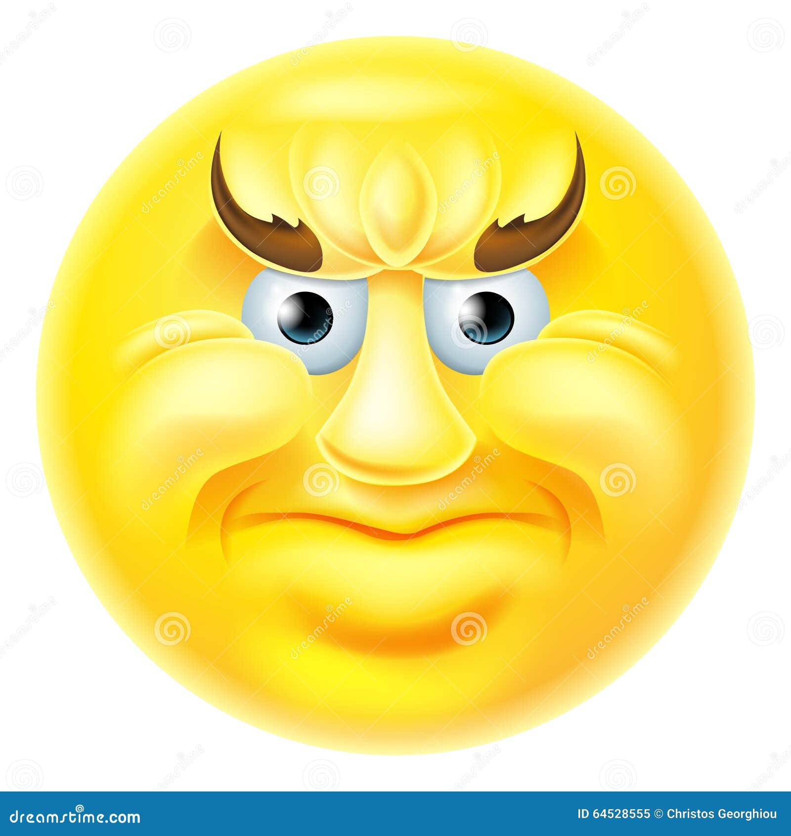 Verärgerter Emoji-Emoticon-Mann Vektor Abbildung - Illustration von  avatara, verärgert: 64528555