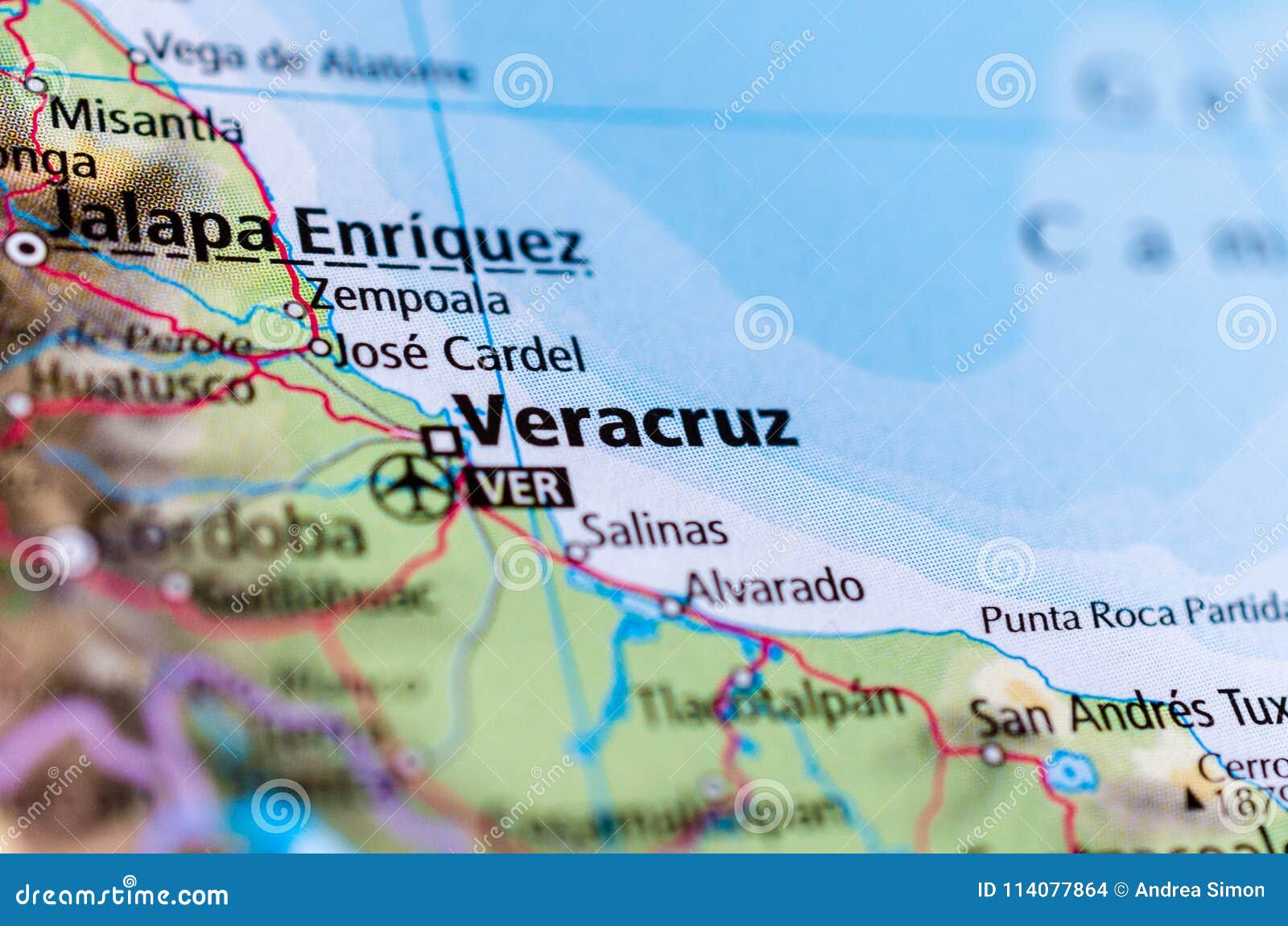 Veracruz Sulla Mappa Fotografia Stock Immagine Di Mappa 114077864