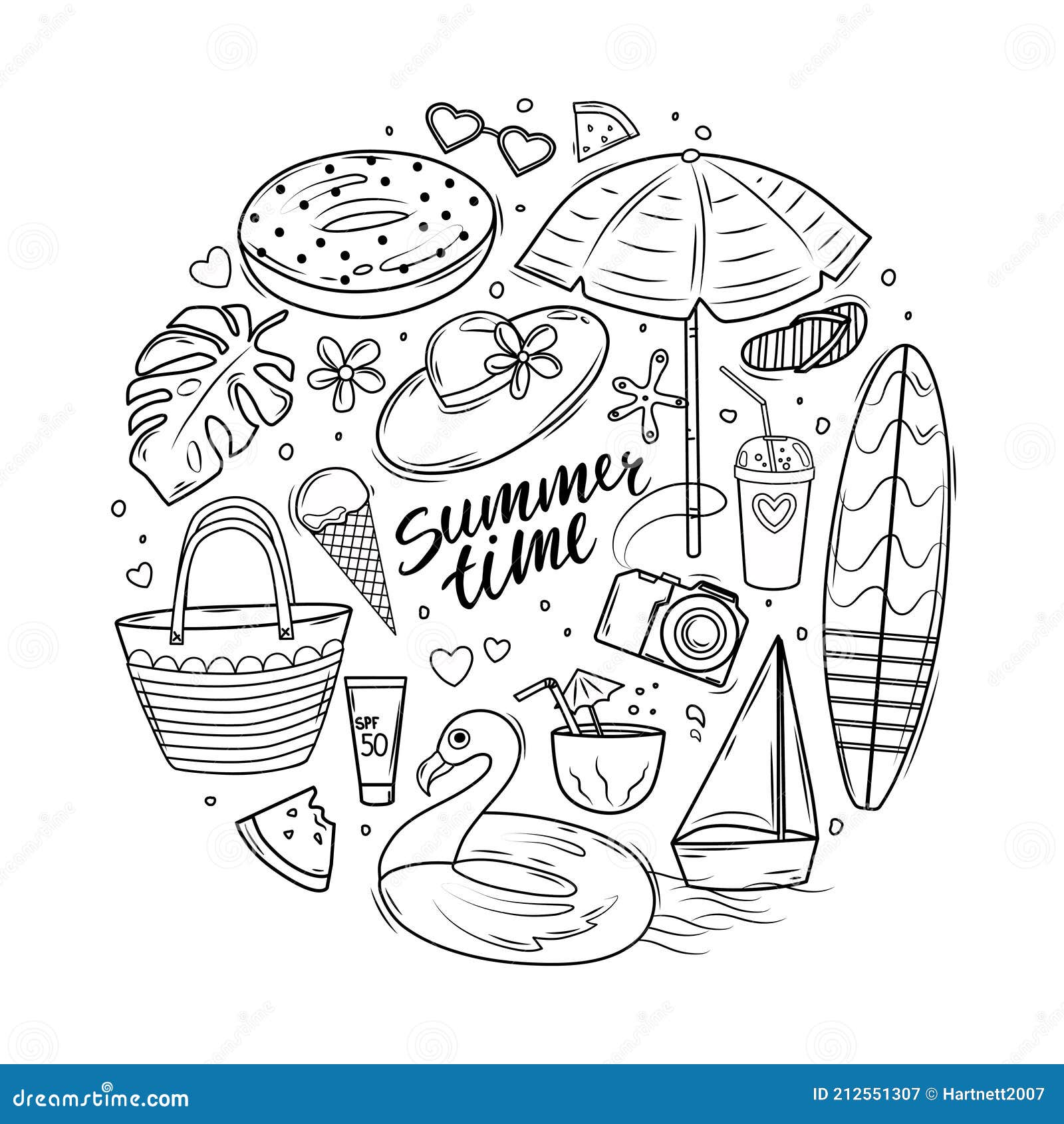 https://thumbs.dreamstime.com/z/verano-doodle-conjunto-con-letras-tabla-de-surf-sombrilla-c%C3%ADrculo-inflable-y-bolsa-playa-libro-para-colorear-ilustraci%C3%B3n-212551307.jpg