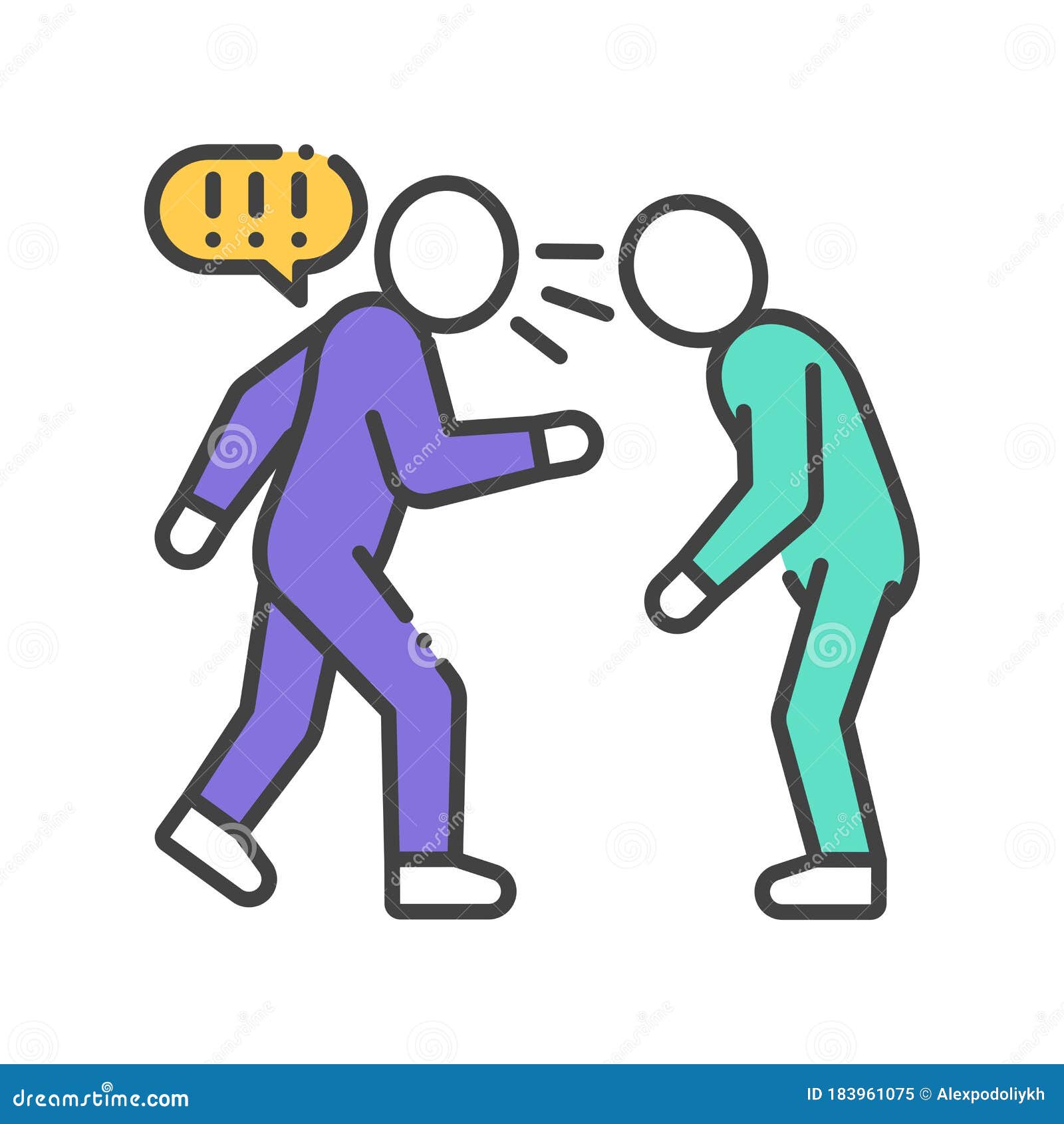 Verbal Bullying Color Line Icon. Harassment, Social Abuse and Violence.  Sign for Web Page, Mobile App, Button, Logo Stock Illustration -  Illustration of couple, problem: 183961075