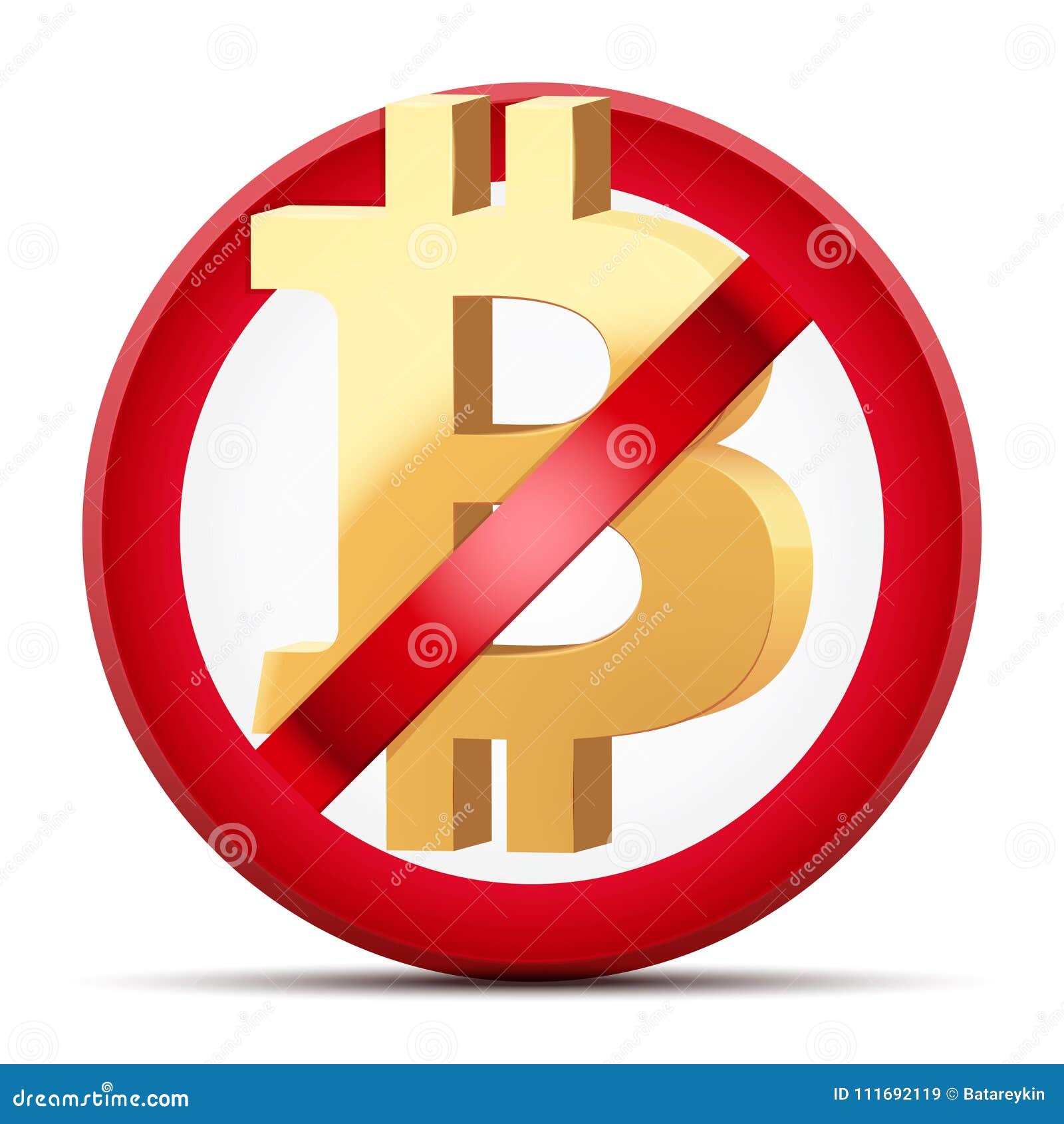 Verbod Op De Cryptocurrency Bitcoin Vector Illustratie - Illustration of  oplichterij, welvaart: 111692119
