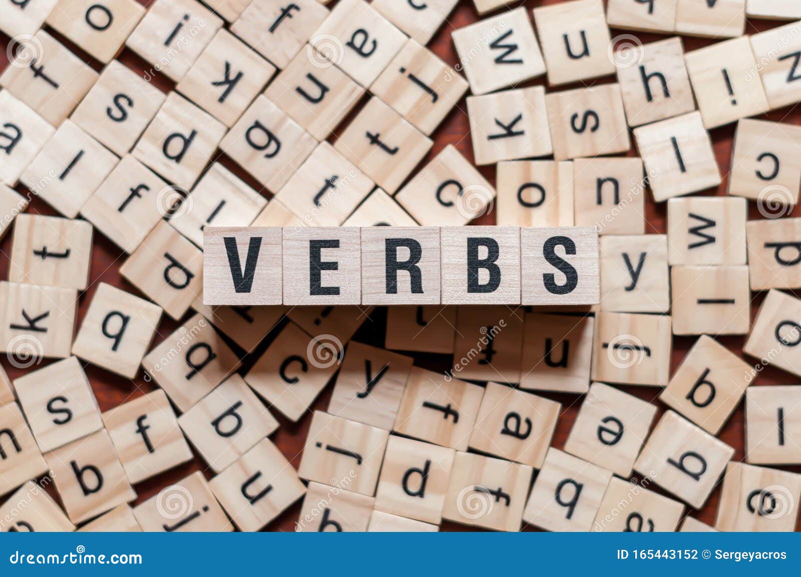 Verbs Word Concept on Cubes Stock Photo Image of english, blocks 165443152