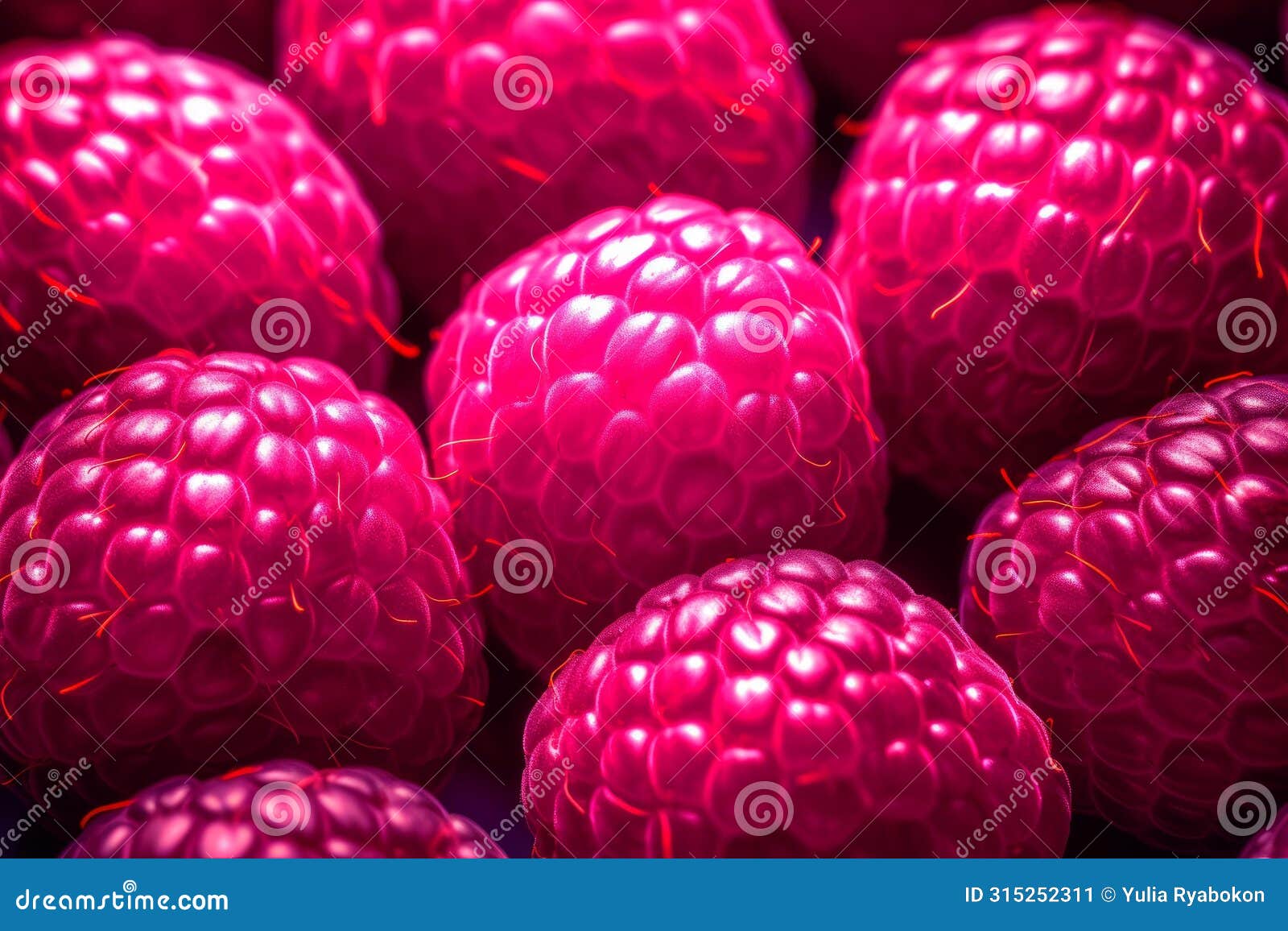 verdant raspberry bush closeup. generate ai