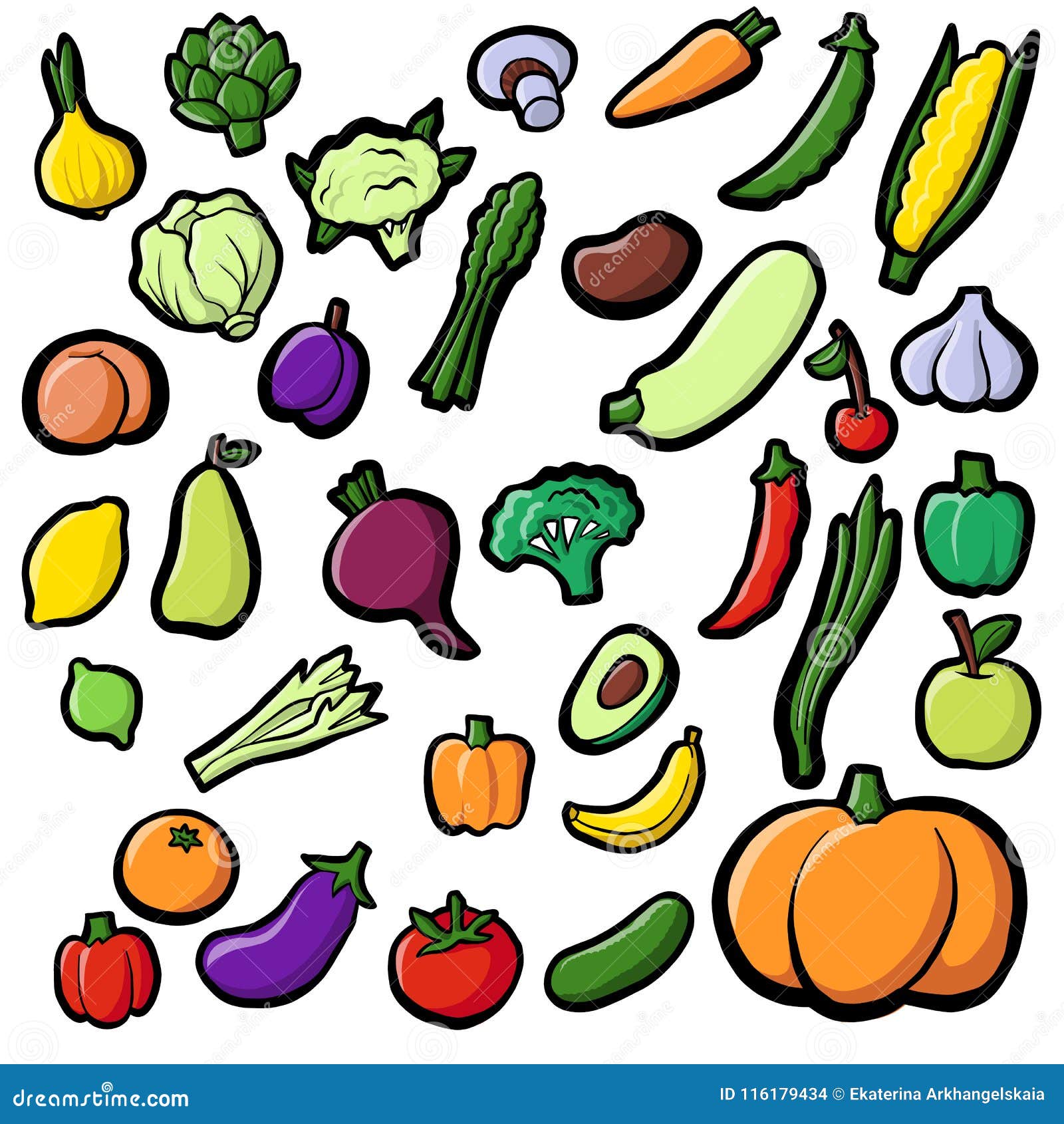 Verduras Del Dibujo Del Vector Ilustración Del Vector Ilustración De