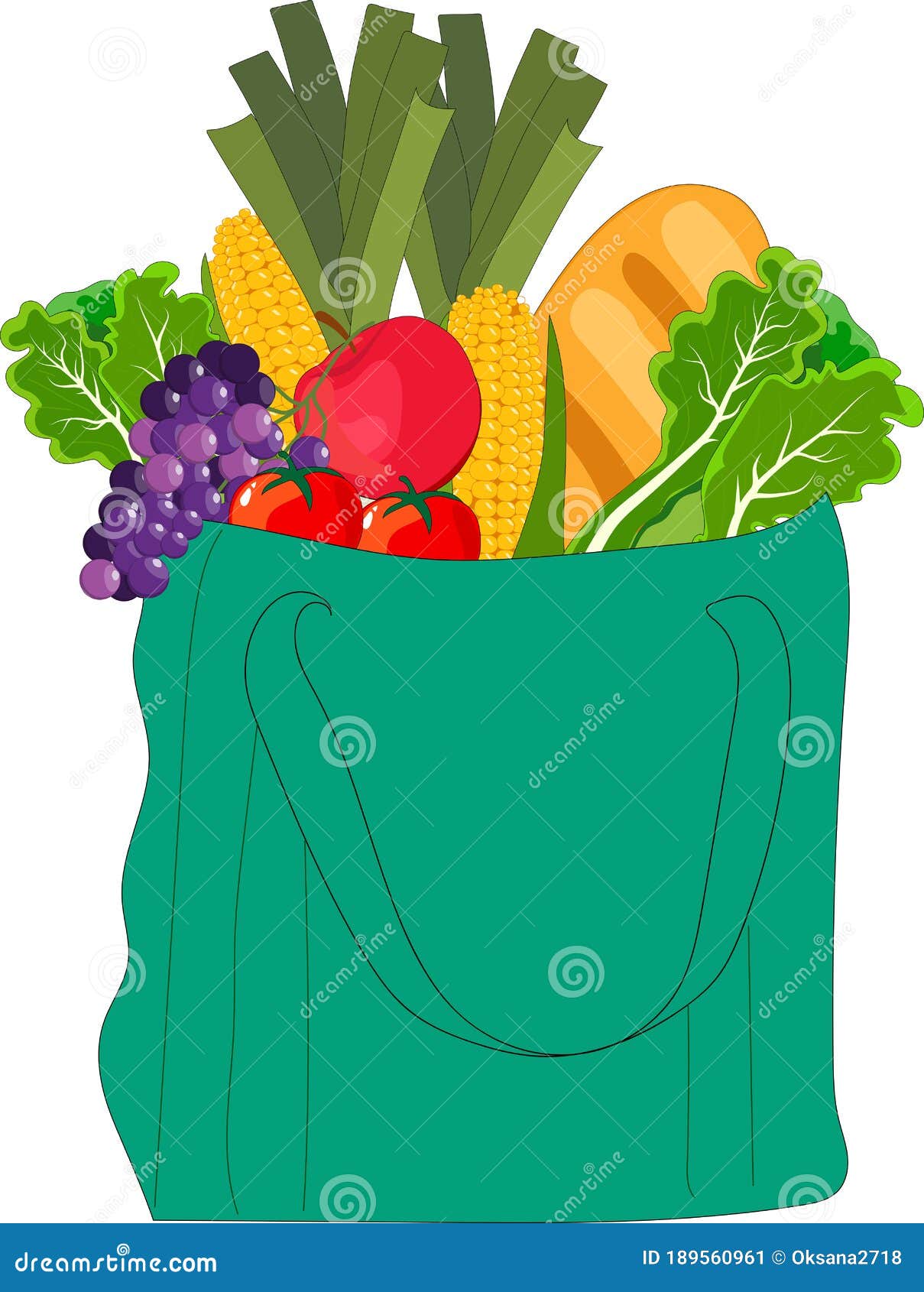 retrasar sufrimiento Lirio Verduras Y Frutas En Una Bolsa De Compras De Tela. Ilustración del Vector -  Ilustración de compras, viaje: 189560961