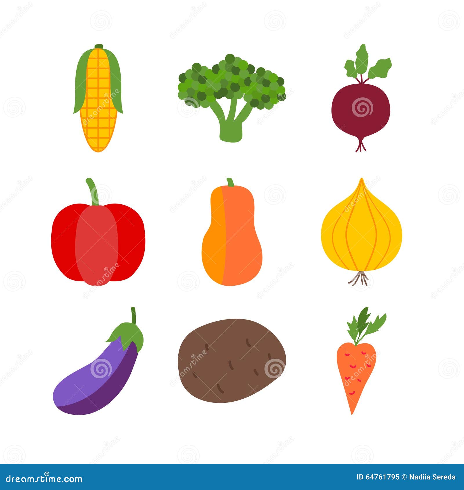 Verdure sopra bianco Illustrazione di vettore degli oggetti sani freschi dell'alimento