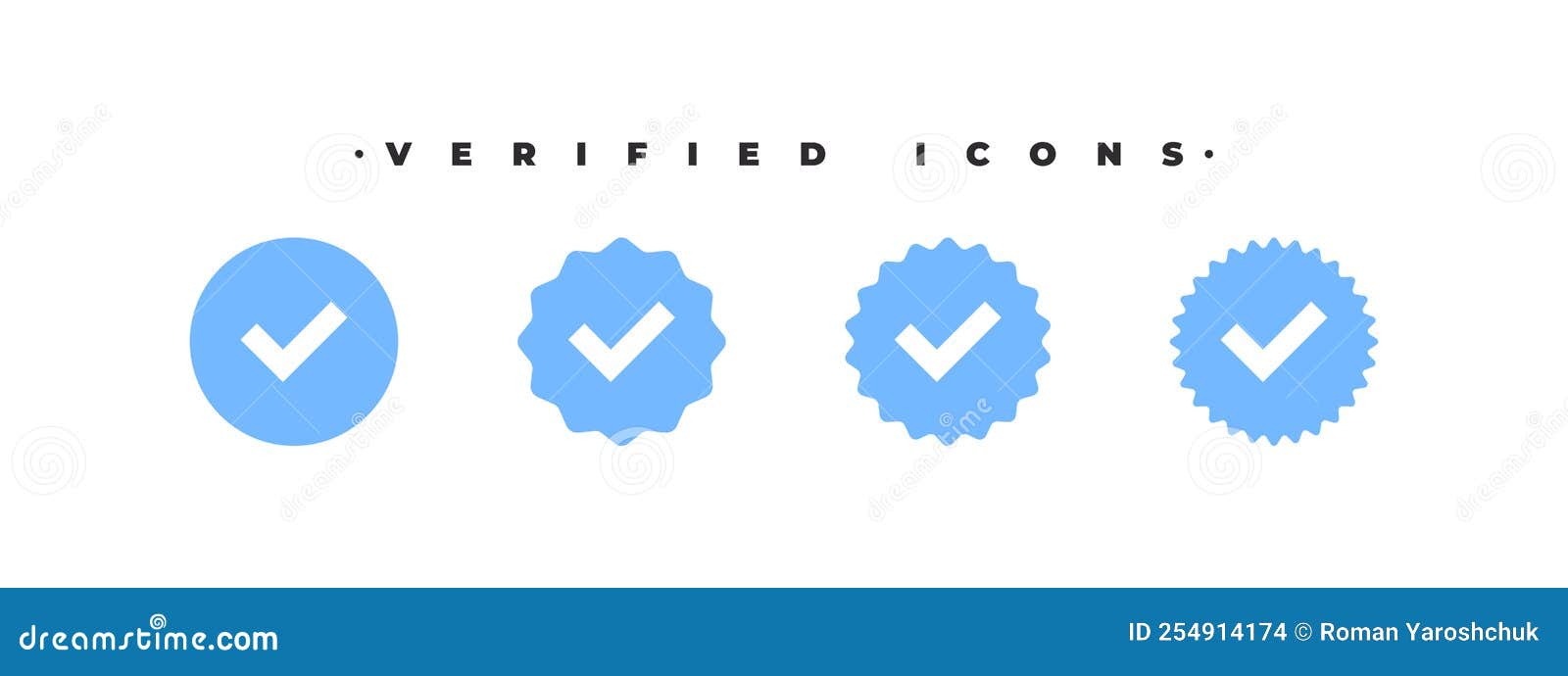 Premium Vector  Verified badge social media account set icons check mark  vector illustration