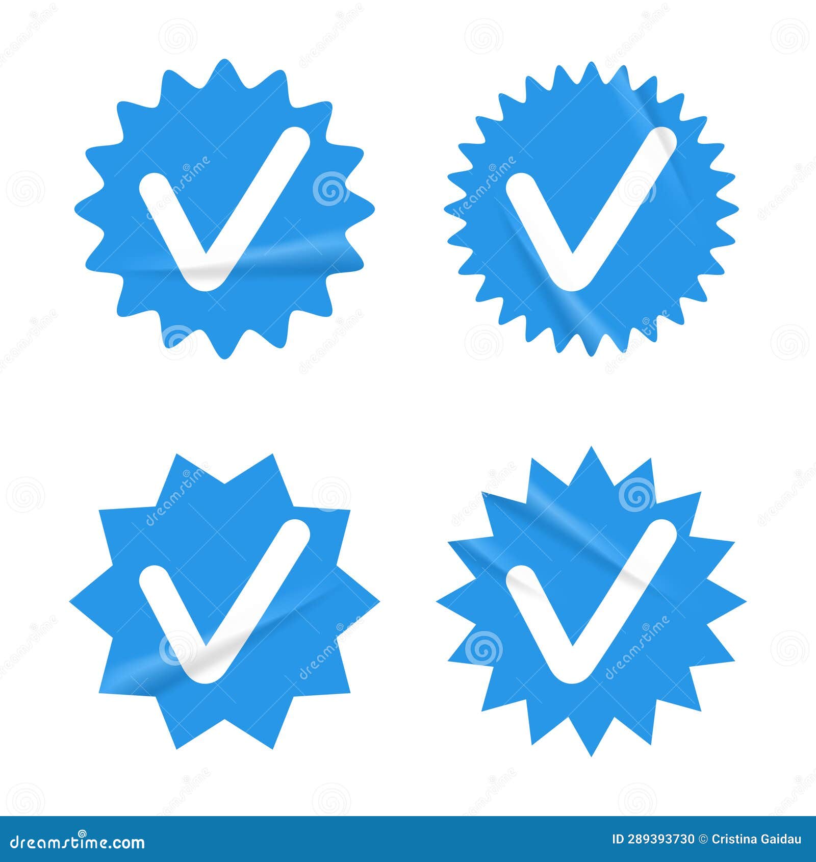 Premium Vector  Verified badges verified badge vector icons verification  symbol set social media account verification icons blue check mark icon  profile verified badge