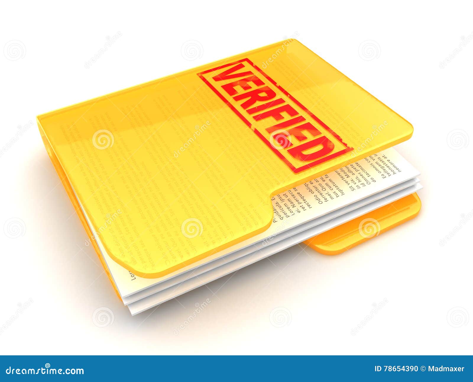 Verified documents stock illustration. Illustration of yellow 78654390