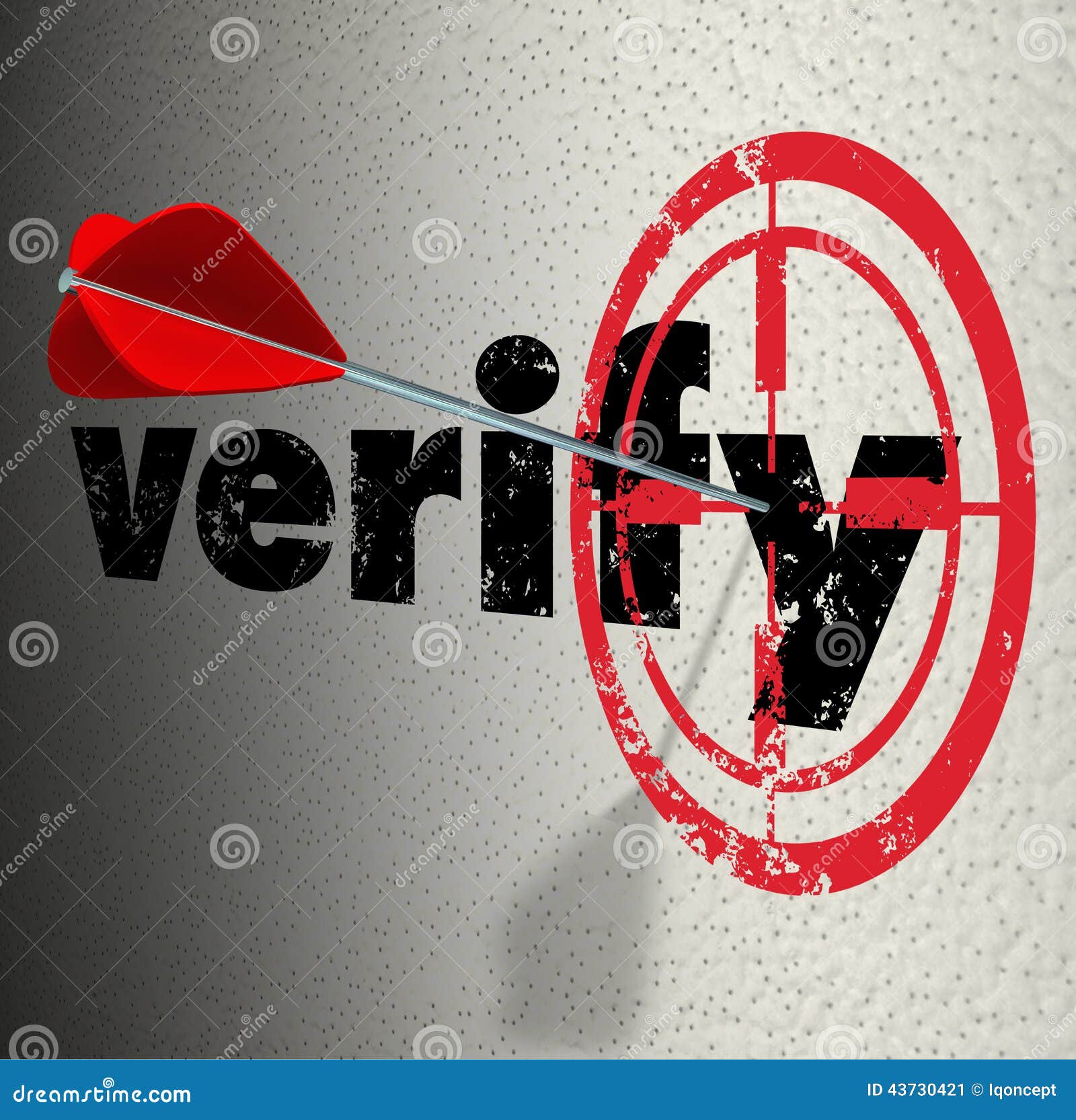 verify word arrow bulls eye target confirm certify