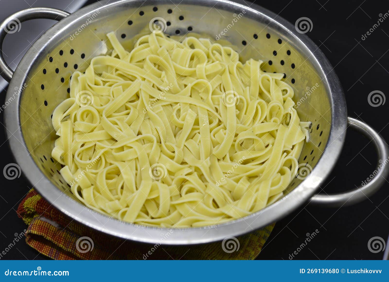 Vermicelli after Cooking. Pasta in a Colander Stock Photo Image of