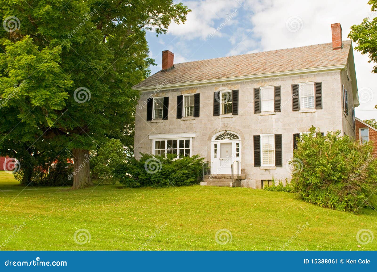 Vermont farmhouse  stock  image Image of stone tree 