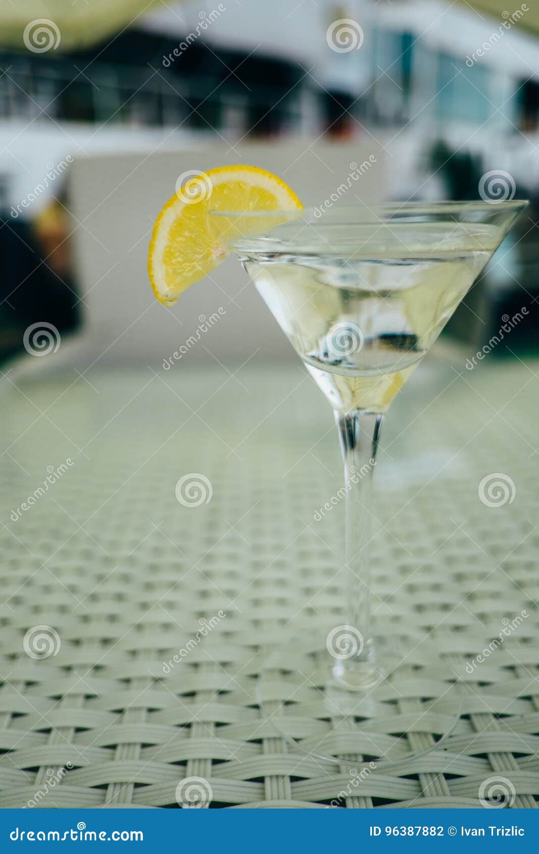 Vermouth Cocktail with Lemon in the Glass Stock Photo Image of