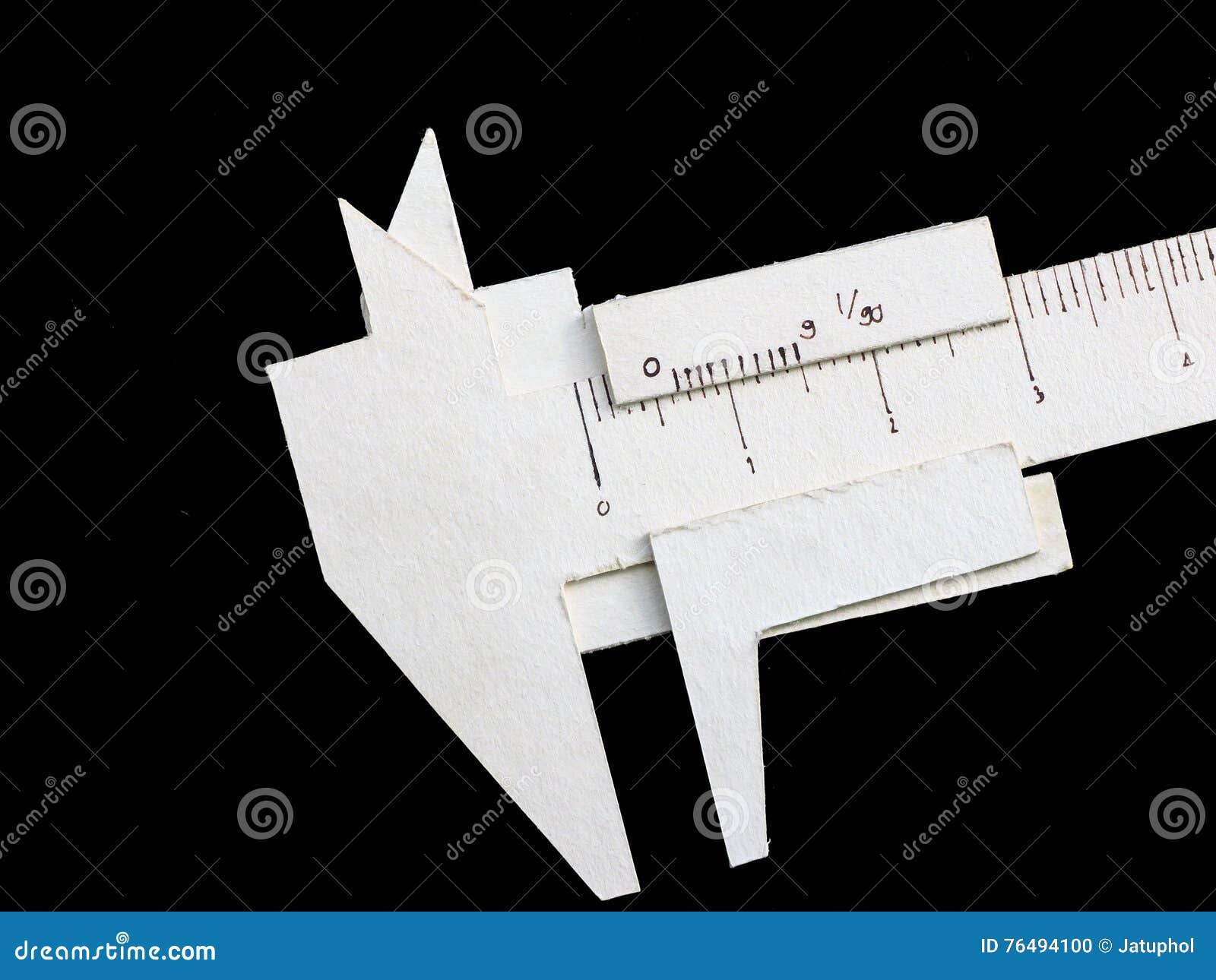 Vernier Caliper Made Form Paper Stock Photo Image of paper, scale