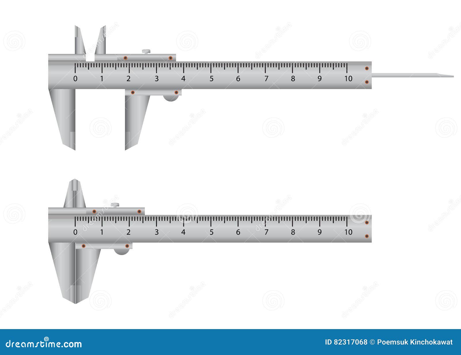 Vernier Caliper On White Background. Stock Vector Illustration of