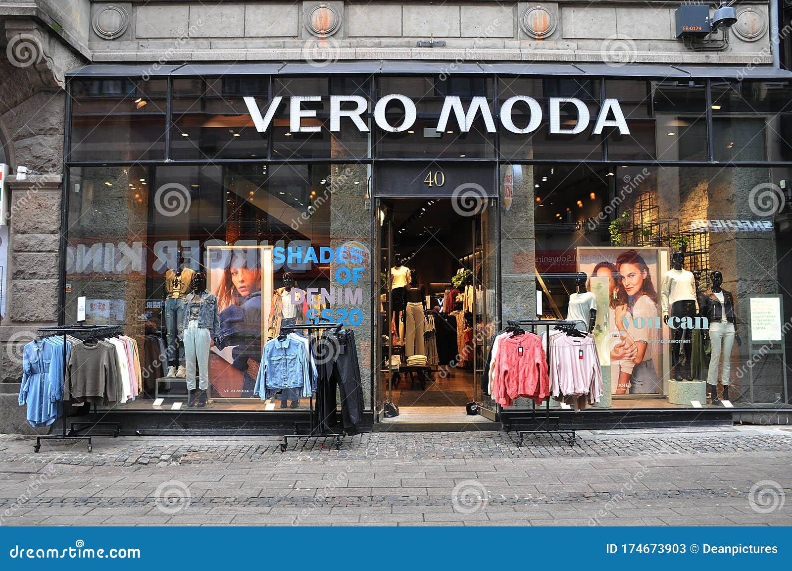 VERO MODA RETAIL STORE STROEGET in COPENHAGEN Editorial Stock Photo - Image of copenhagen, finance: