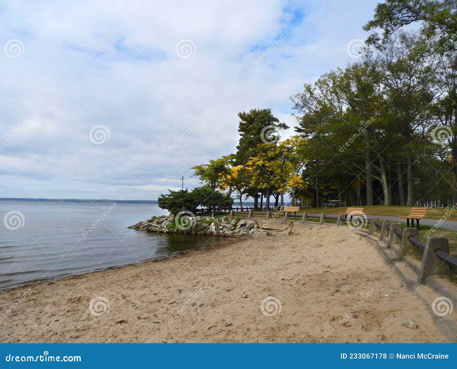 Verona Beach on Oneida Lake during Early Fall Season Stock Photo