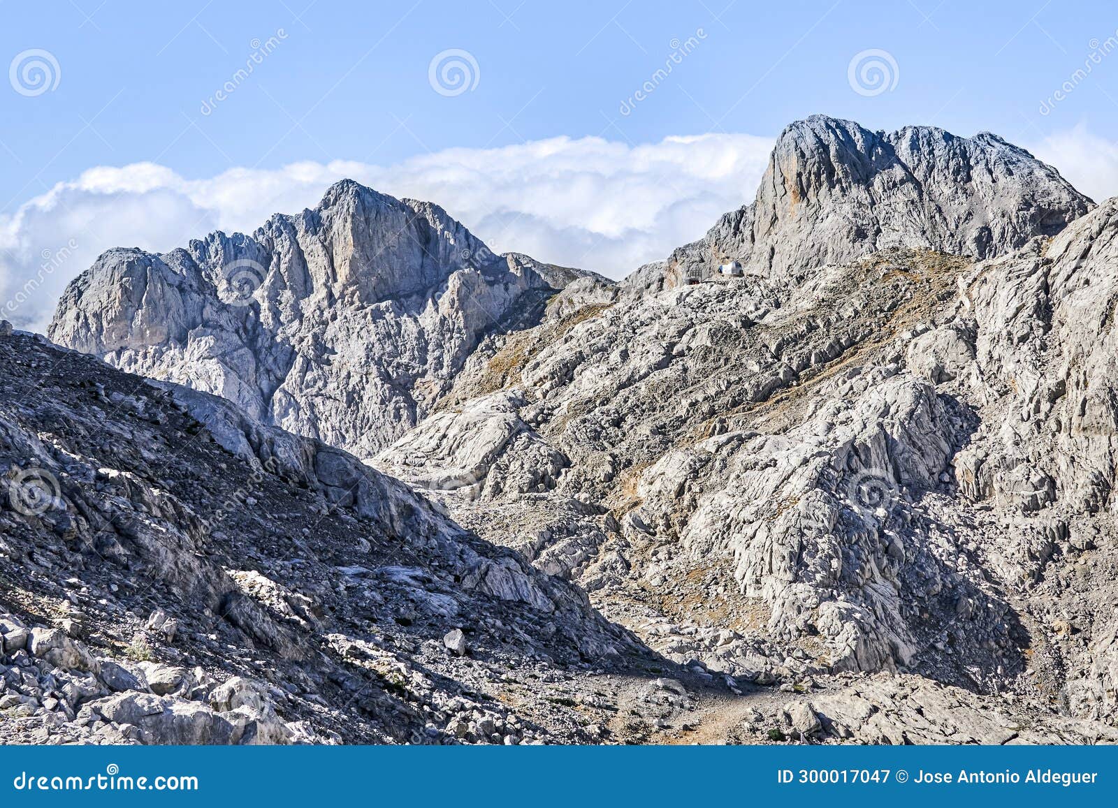 veronica refuge located in the central massif of the picos de europa national park, 2325 meters above sea level, in fuente de,