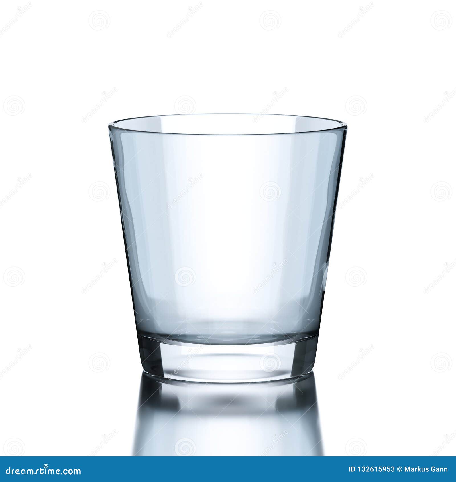 Verre D'eau Vide Typique Sur Le Fond Blanc Illustration Stock
