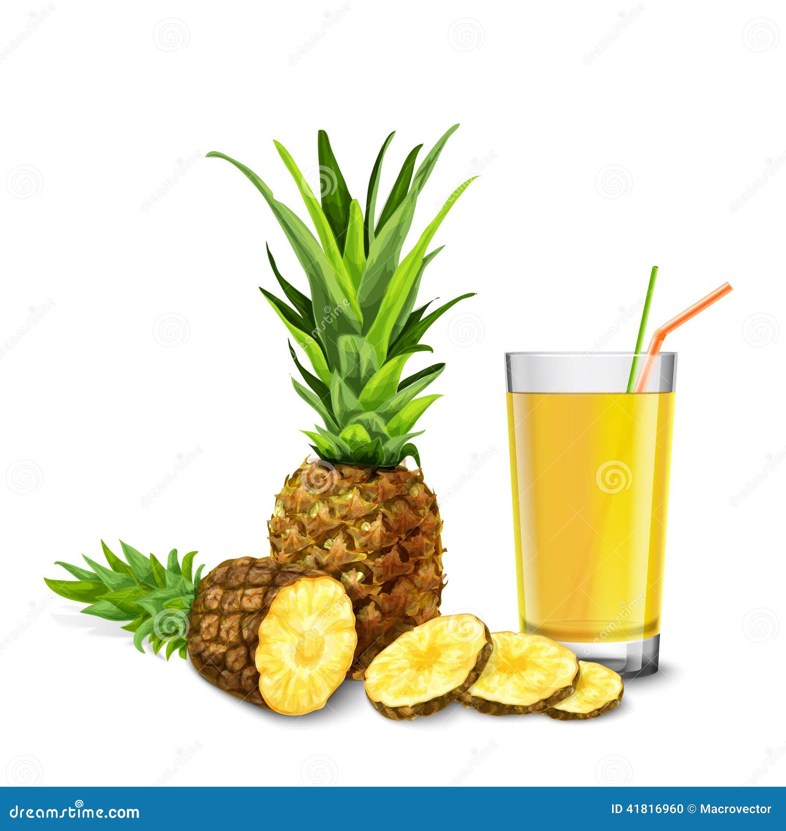 Verre De Jus D Ananas Illustration De Vecteur Illustration Du Fond