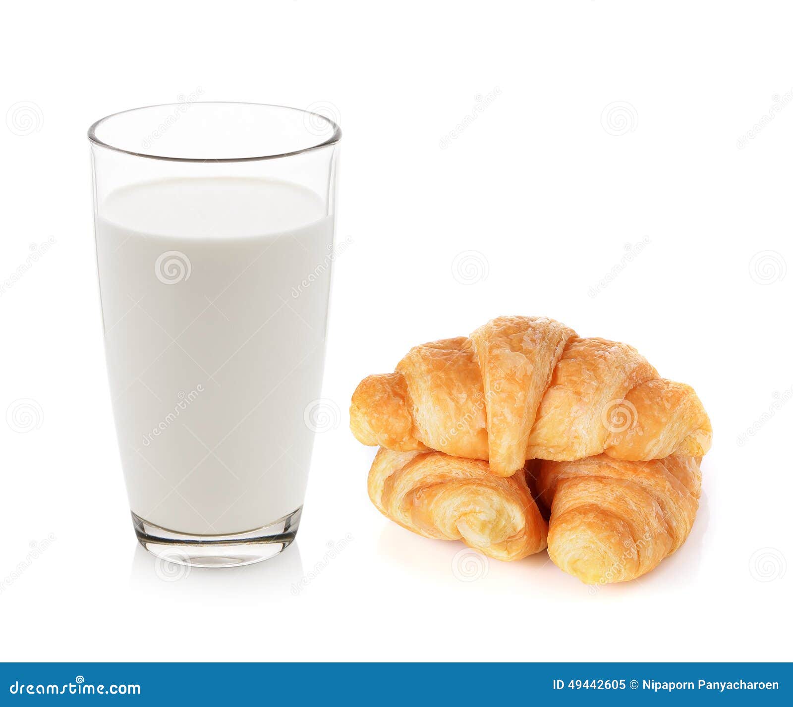 Verre De Lait Et De Croissants Image Stock Image Du Fond Cuisine