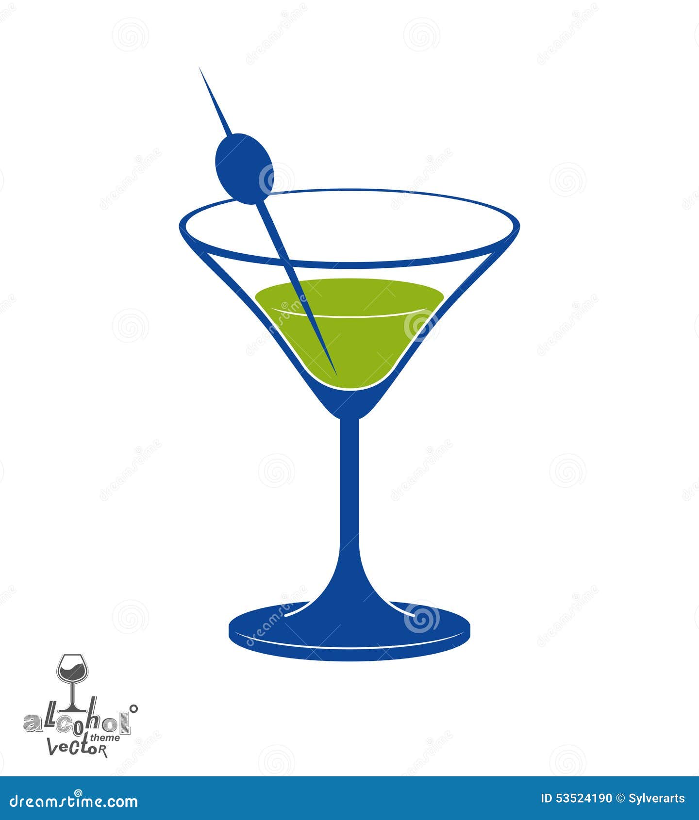 verre martini olive