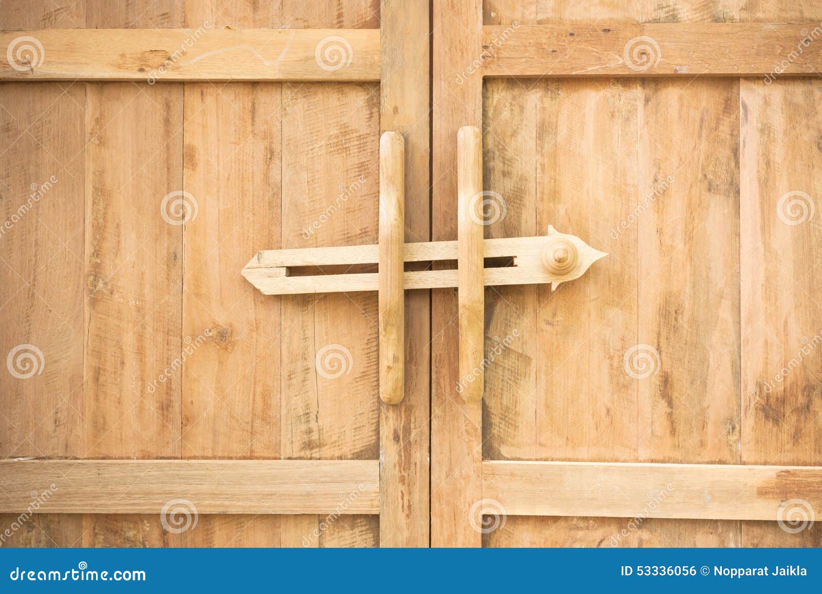 Verrou De Porte En Bois Antique Traditionnel Antique De