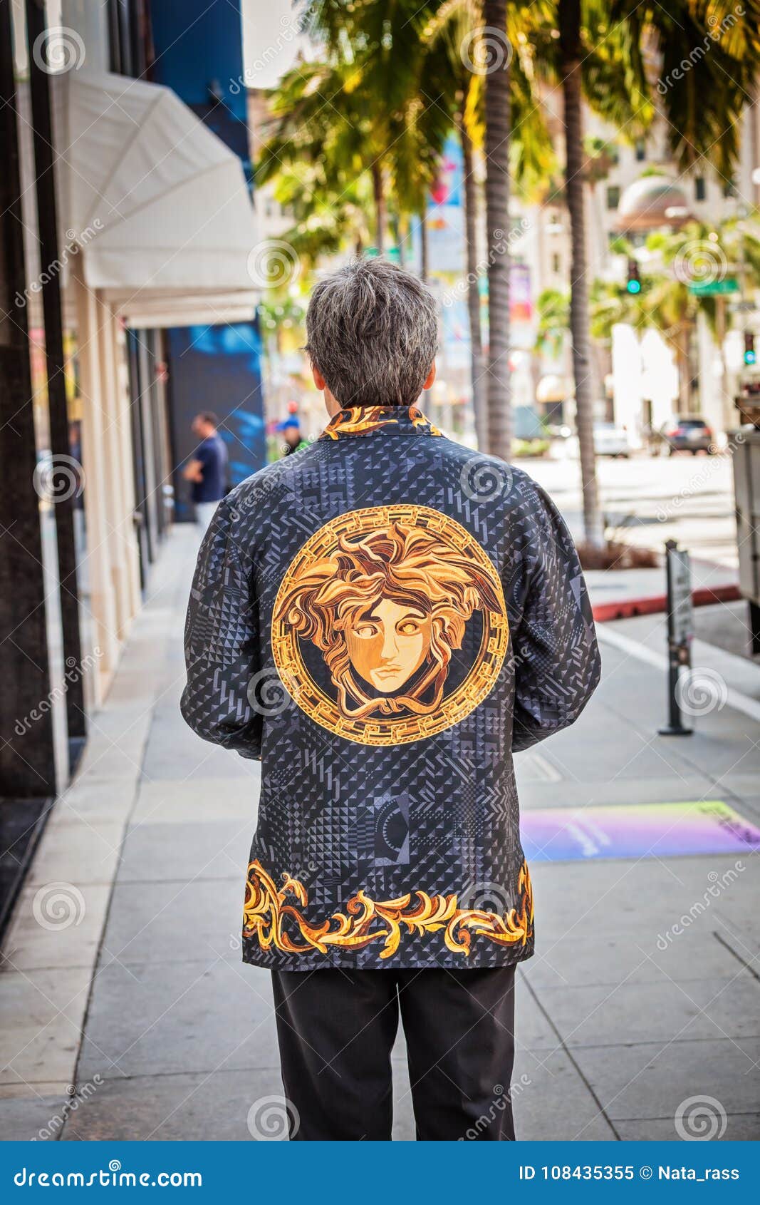 Versace Silk Shirt With Medusa Logo Editorial Image - Image Of Angeles,  Rodeo: 108435355