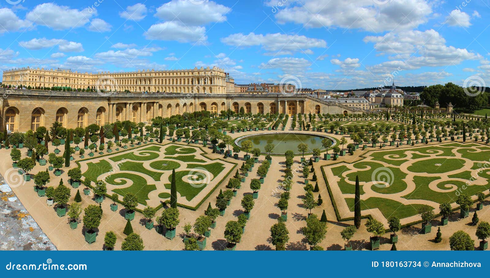 Versailles Palace Exterior Near Paris France This View Shows The Orangerie With Citrus Fruit Trees Stock Photo Image Of Famous Ancient