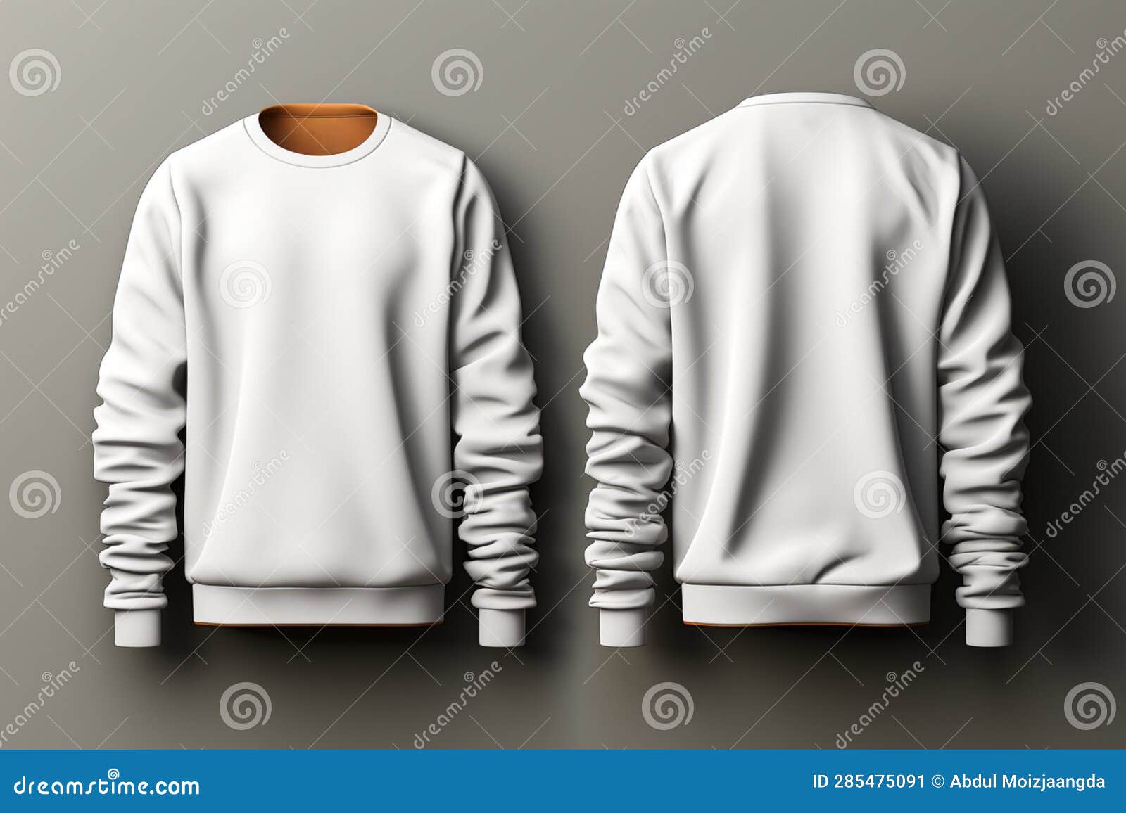 Versatile Blank Sweatshirt Mockup 3D-rendered, Front and Back Views ...