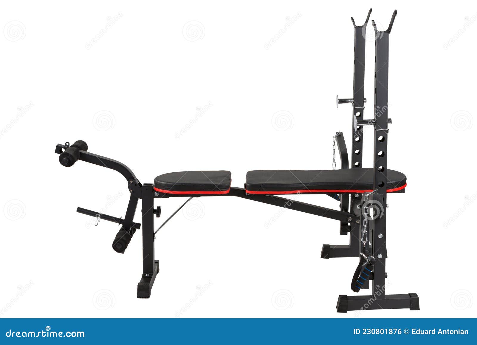 Versatile Bodybuilding Machine, with a Bench that Changes the Incline