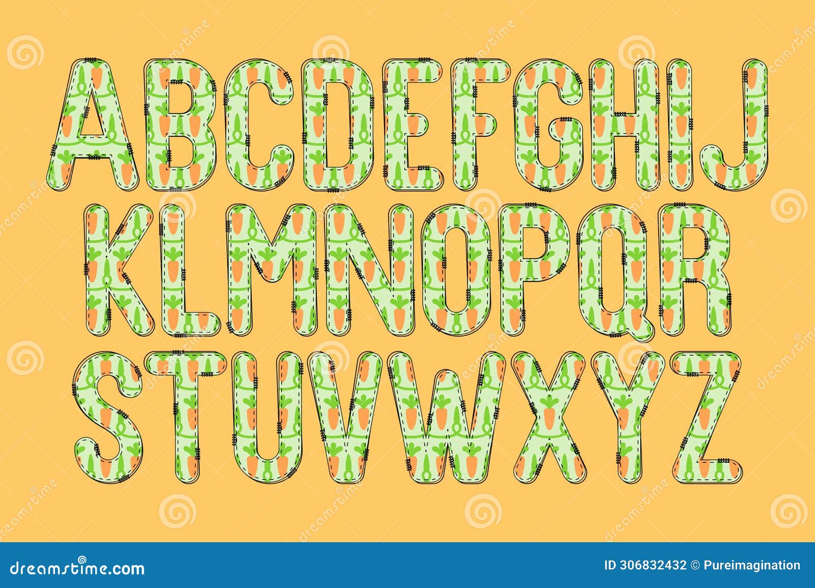 Versatile Collection of Carrots Alphabet Letters for Various Uses Stock