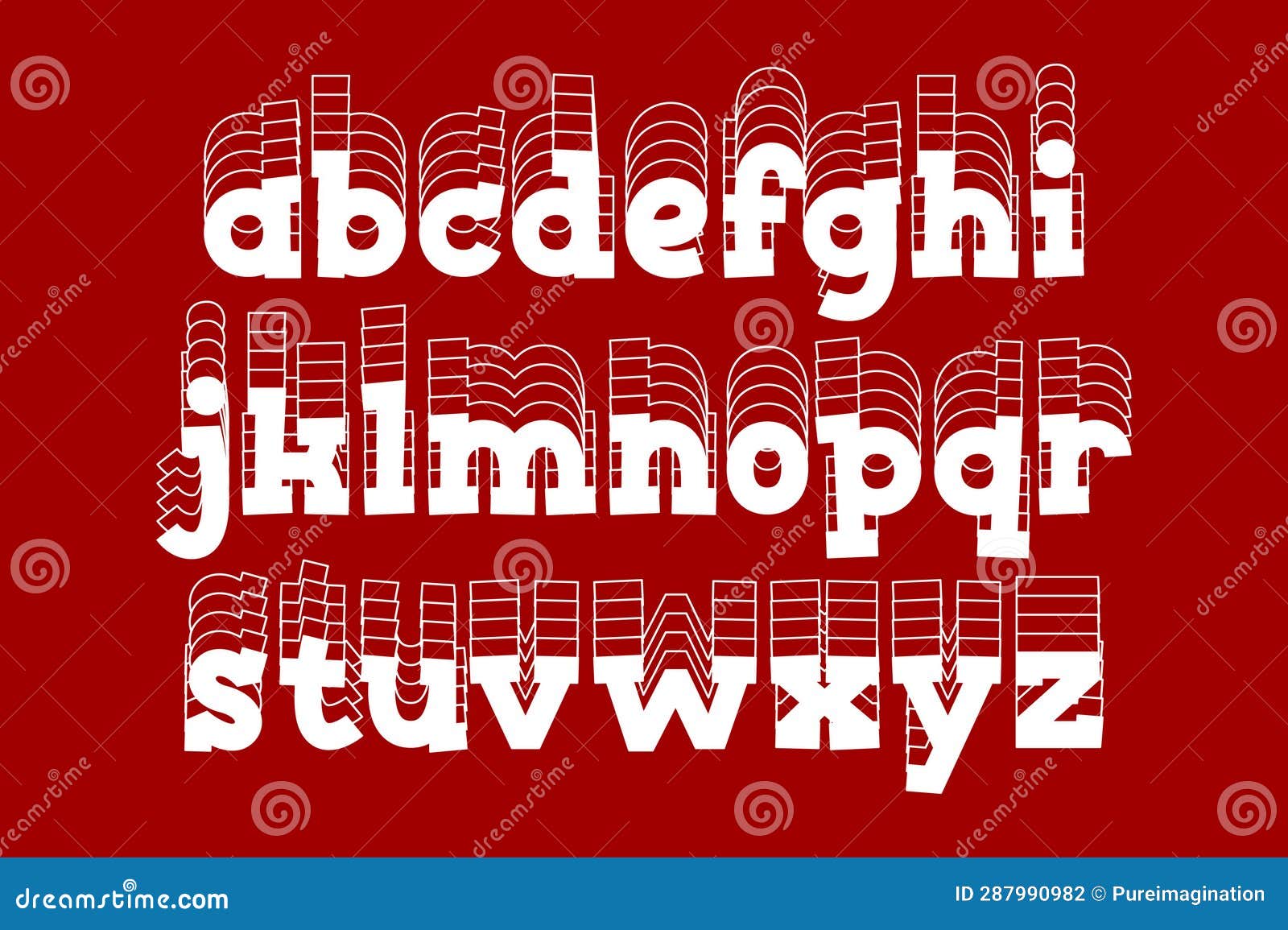 Versatile Collection of Stacked Alphabet Letters for Various Uses Stock