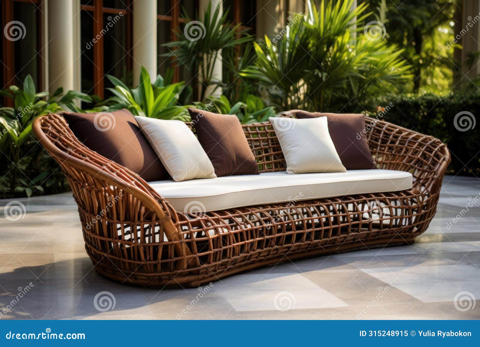versatile outdoor rattan chairs sofa. generate ai
