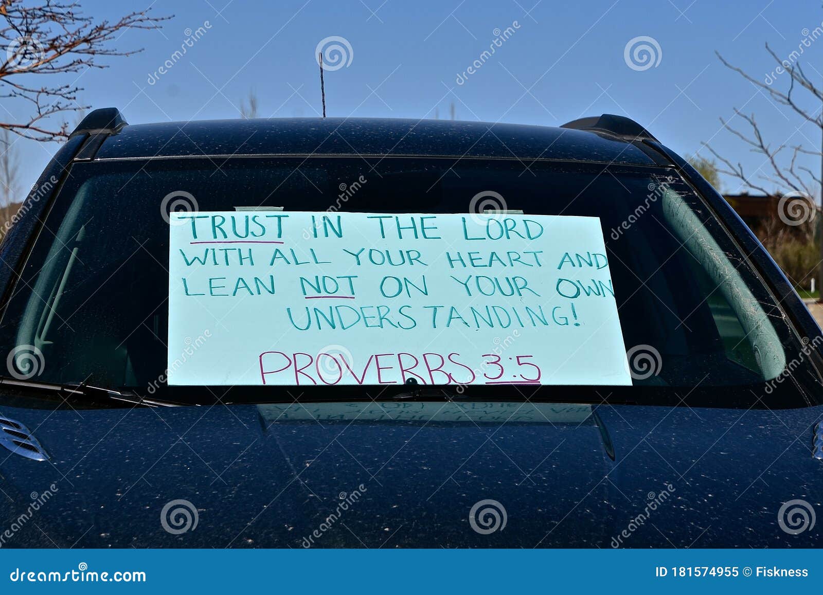 Verse from Proverbs on Car Window Stock Image Image of encouragement