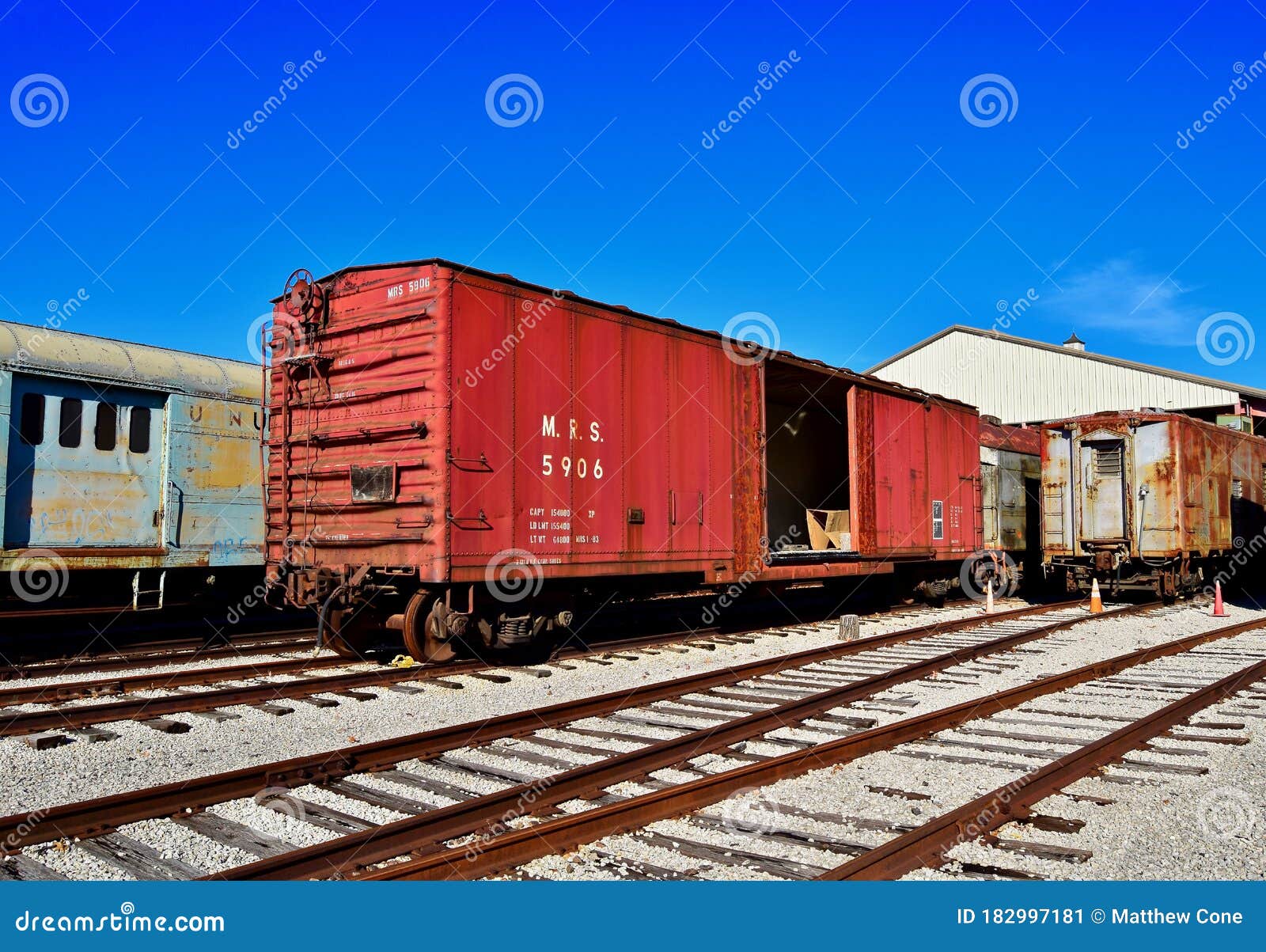 Vintage Railroad Boxcar Parked in Museum Editorial Photo Image of