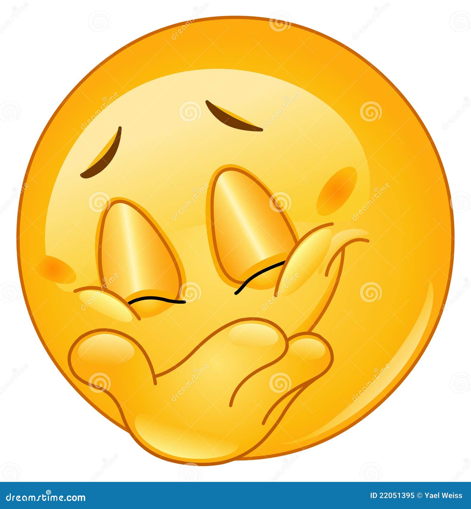 Versteckender Lächeln Emoticon Vektor Abbildung Illustration von