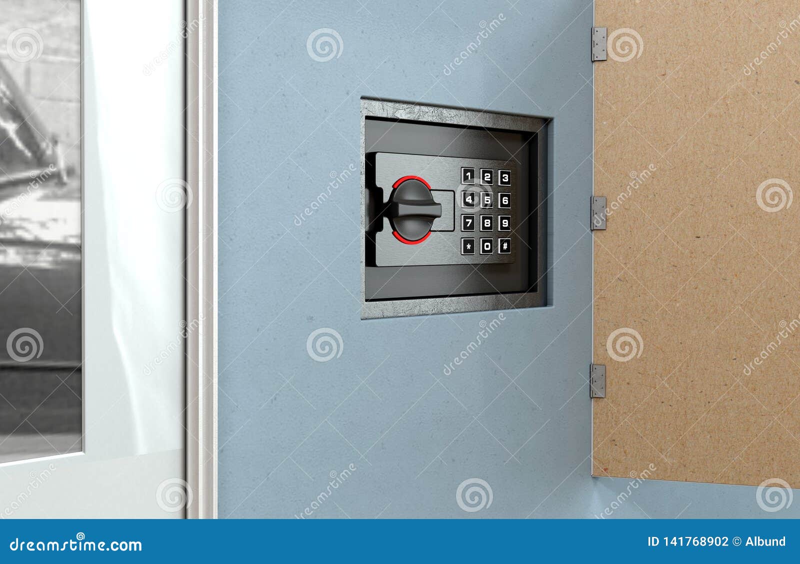 Verstecktes Wand-Safe Hinter Bild Stockfoto - Bild von versteckt