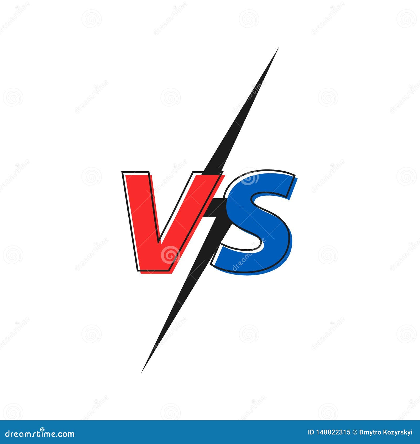 Versus VS Letters Fight. Versus Text Brush Painting Letters Stock