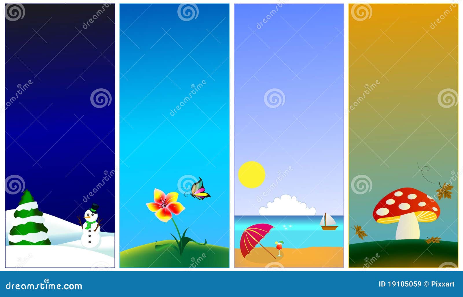 Vertical Banners 4 Seasons Stock Vector Illustration of banner