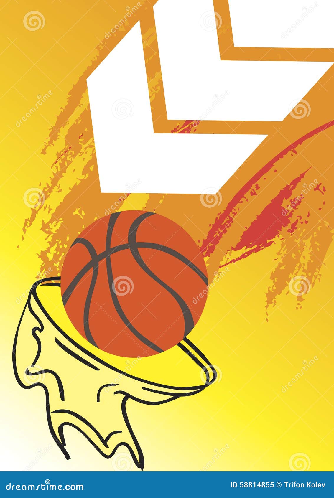 Vertical Basketball Banner with White Arrow Stock Vector - Illustration