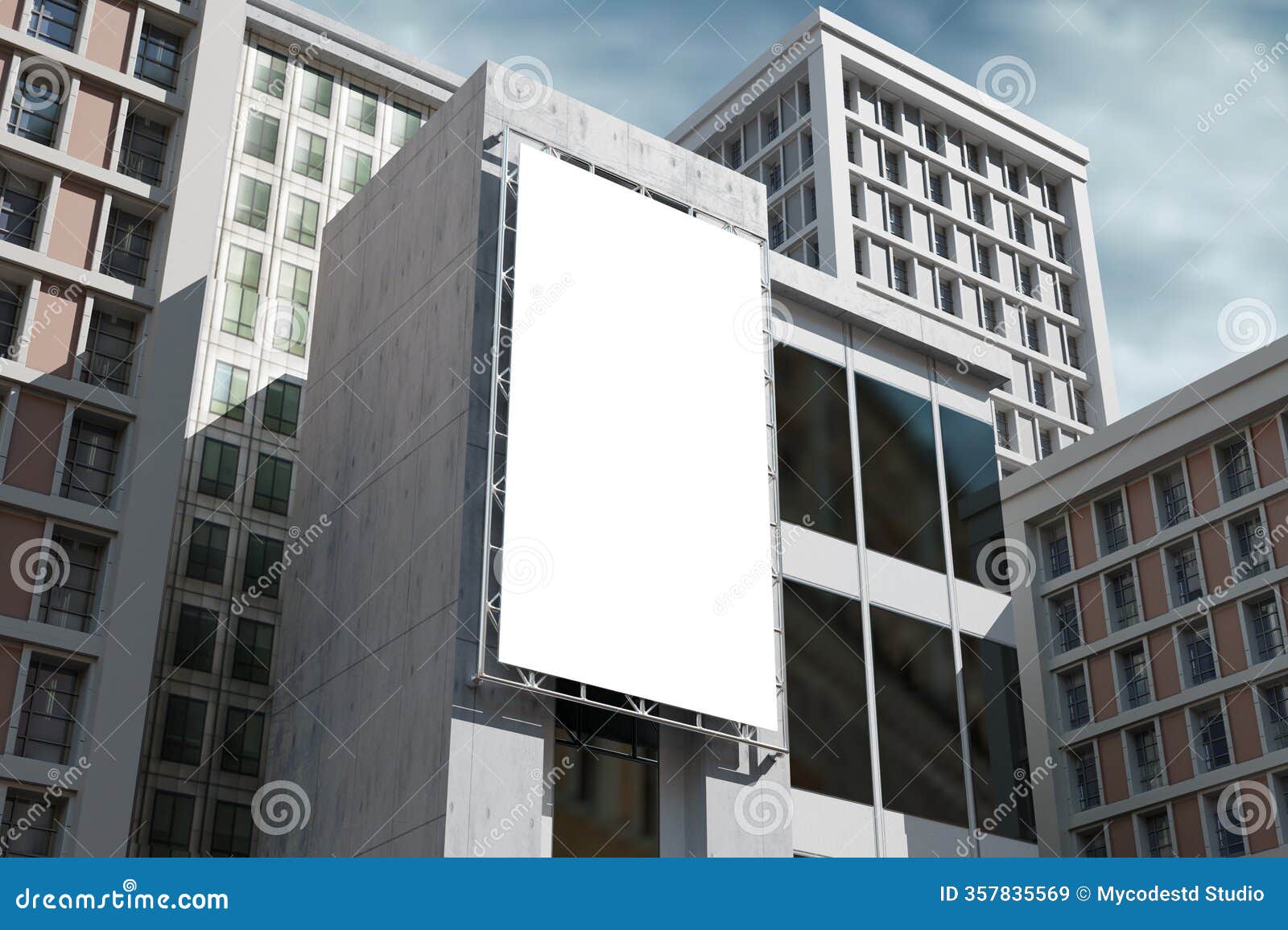 vertical building billboard mockup
