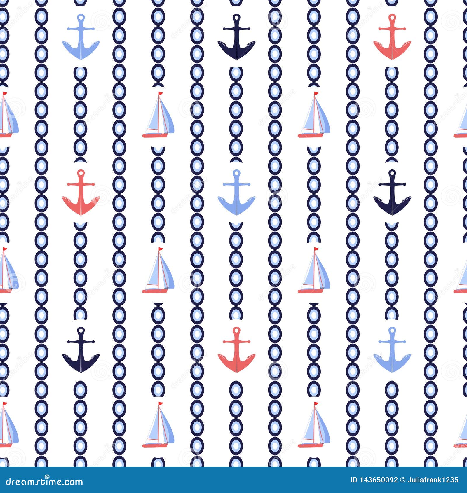 Vertical Stripes Nautical Vector Repeat Pattern Stock Vector